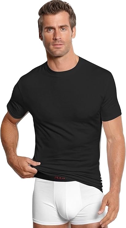 Alfani Men's Black Crew Neck Short Sleeve T Shirt 4 Pack Cotton