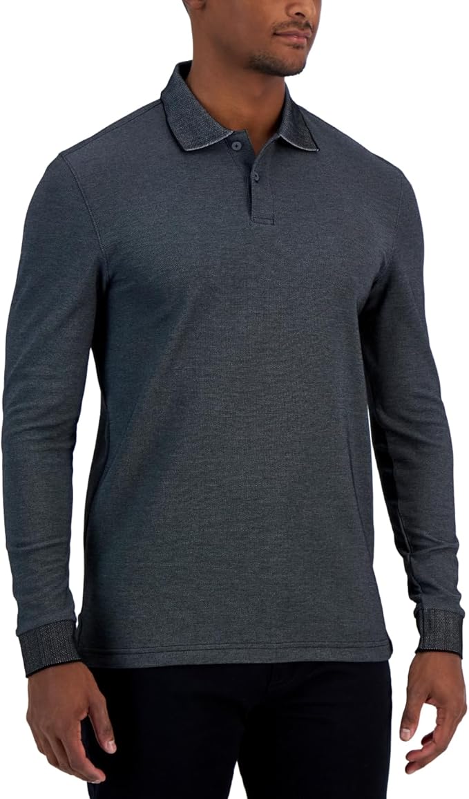 Alfani Mens Knit Long Sleeves Polo
